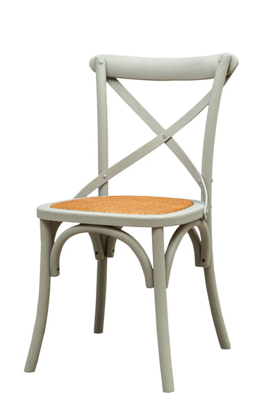 Biscottini Sedia Thonet in massello di frassino e seduta rattan finitura Grigio L48xPR52xH88 cm