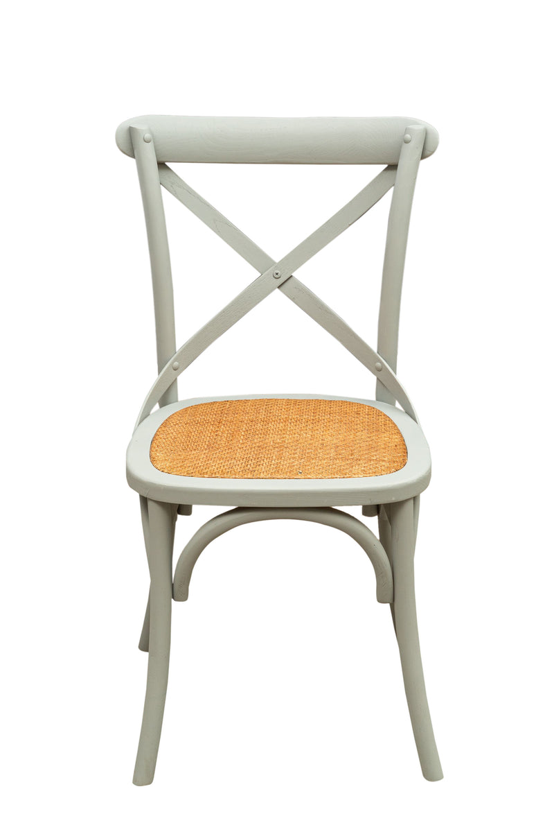 Biscottini Sedia Thonet in massello di frassino e seduta rattan finitura Grigio L48xPR52xH88 cm