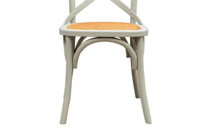 Biscottini Sedia Thonet in massello di frassino e seduta rattan finitura Grigio L48xPR52xH88 cm
