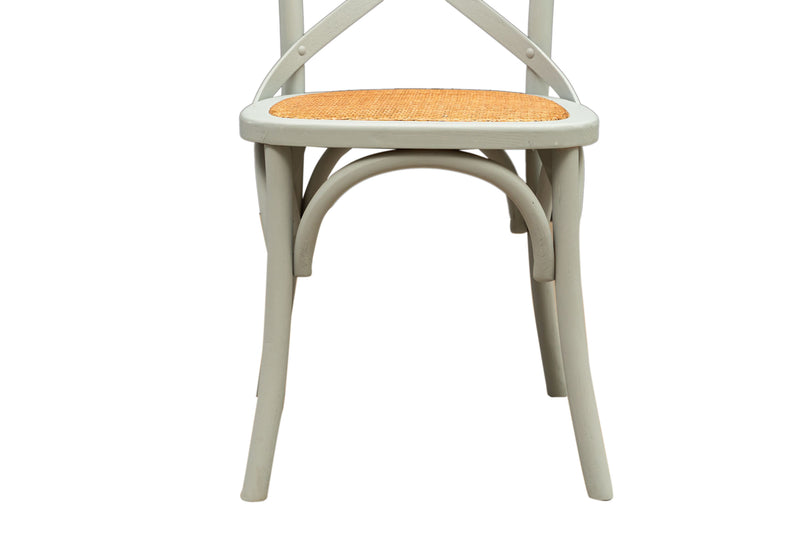 Biscottini Sedia Thonet in massello di frassino e seduta rattan finitura Grigio L48xPR52xH88 cm