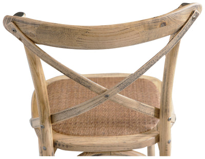 Biscottini Sedia Thonet in massello di frassino e seduta rattan finitura rovere 48x52x88 cm