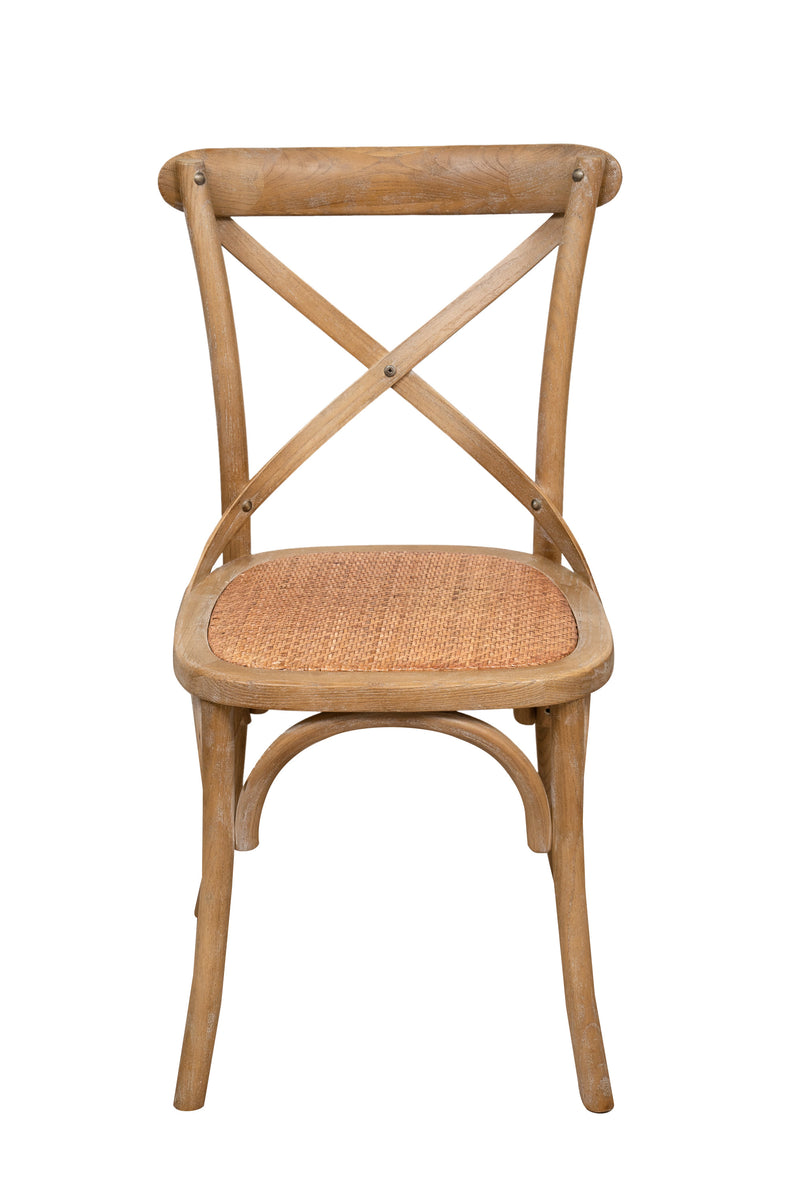 Biscottini Sedia Thonet in massello di frassino e seduta rattan finitura legno invecchiato 48x52x88 cm