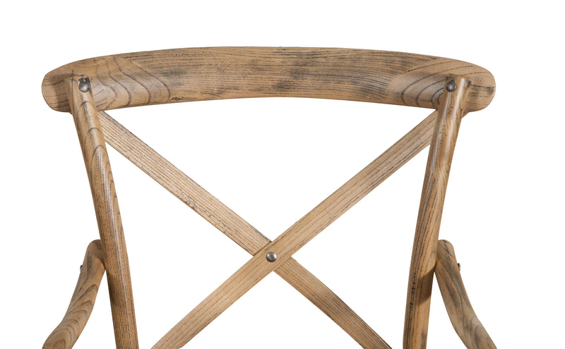 Biscottini Sedia con braccioli Thonet in massello di frassino in finitura noce chiaro anticato e seduta in paglia di Vienna L50XPR43XH89 cm