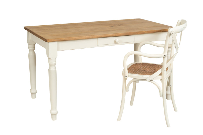 Biscottini Sedia con braccioli Thonet in massello di frassino bianca anticata e seduta in paglia di Vienna