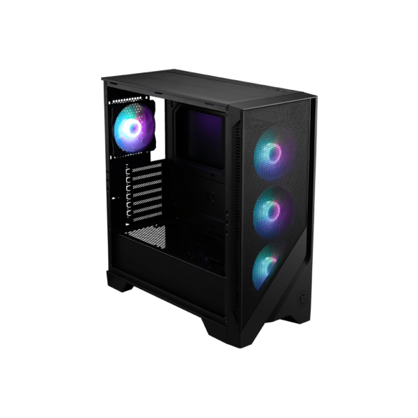 MSI MAG FORGE 320R AIRFLOW computer case Micro Tower Nero, Trasparente