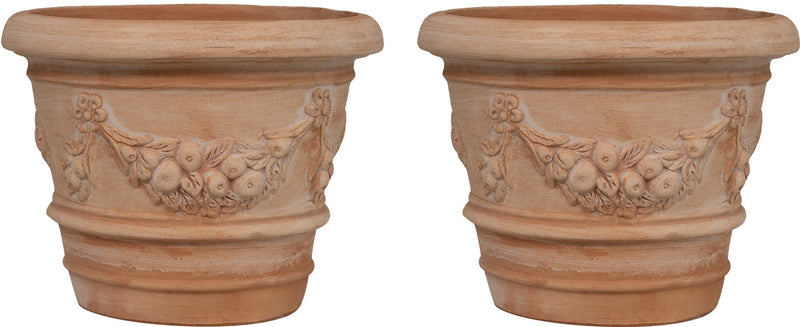 Biscottini Set 2 vasi in Terracotta 100% Made in Italy interamente Lavorati a Mano