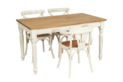 Biscottini Sedia Poltrona con braccioli Thonet in massello di frassino finitura bianca anticata e seduta in rattan