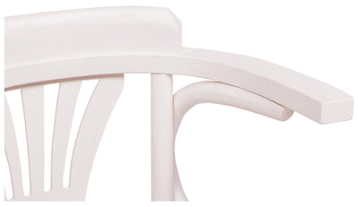 Biscottini Sedia con braccioli Thonet in massello di frassino finitura bianca e seduta in rattan L45xPR42xH77 cm.