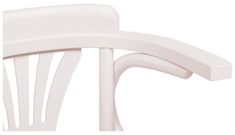 Biscottini Sedia con braccioli Thonet in massello di frassino finitura bianca e seduta in rattan L45xPR42xH77 cm.