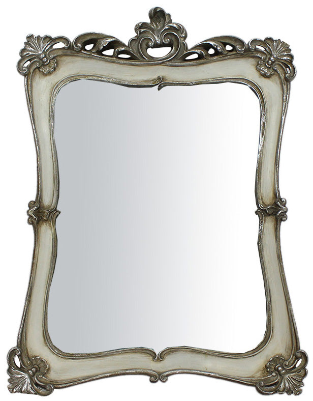 Biscottini Specchiera da appendere L40xPR4xH54 cm finitura oro/bianco anticato. Specchio