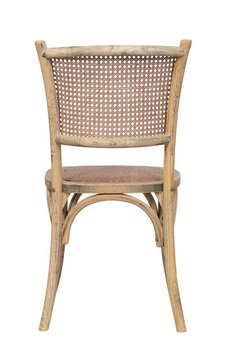 Biscottini Sedia Thonet in massello di frassino e seduta rattan finitura rovere larghezza