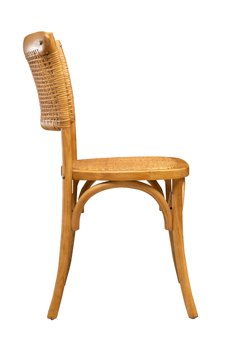 Biscottini Sedia Thonet in massello di frassino e seduta rattan finitura Naturale L45xPR50xH88 cm