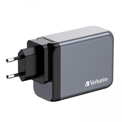 Verbatim GNC-200 Universale Nero, Grigio AC Ricarica rapida Interno (VERBATIM GNC-200 GaN Charger 4 Port 200W USB A/C [EU/UK/US])