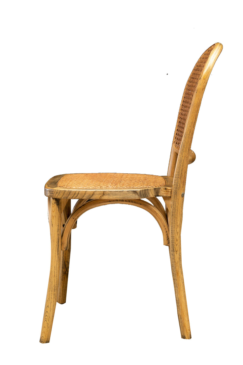 Biscottini Sedia Thonet in massello di frassino e seduta rattan finitura Naturale L42xPR50xH89 cm