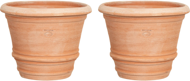 Biscottini Set 2 vasi in Terracotta 100% Made in Italy interamente Lavorati a Mano