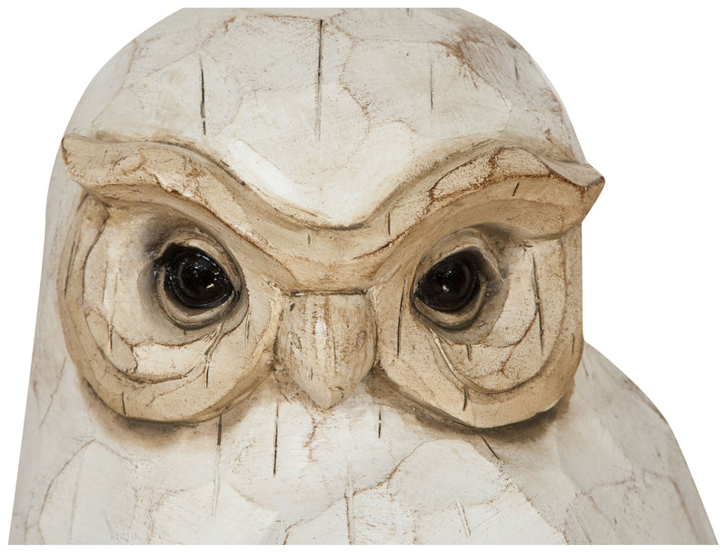 Biscottini Gufo in simil legno dipinto L21,5xPR21,5XH28 cm