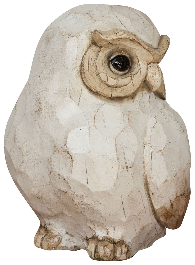 Biscottini Gufo in simil legno dipinto L21,5xPR21,5XH28 cm