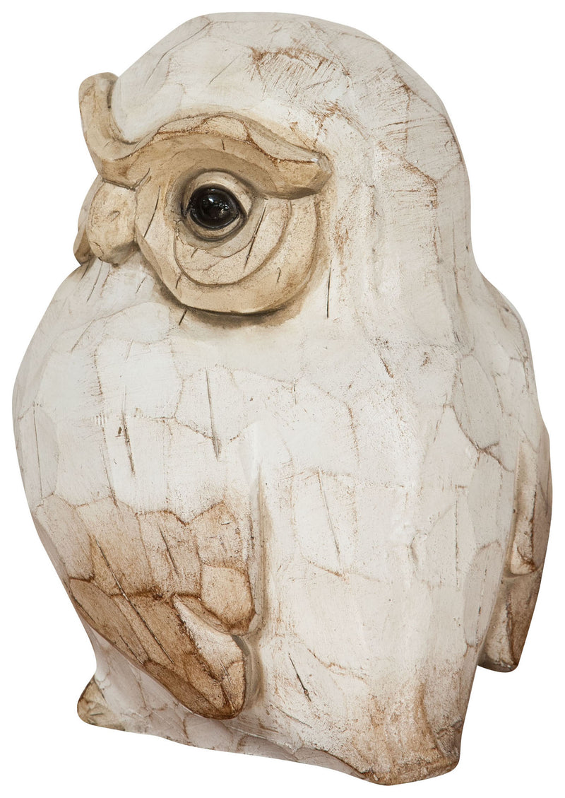 Biscottini Gufo in simil legno dipinto L21,5xPR21,5XH28 cm