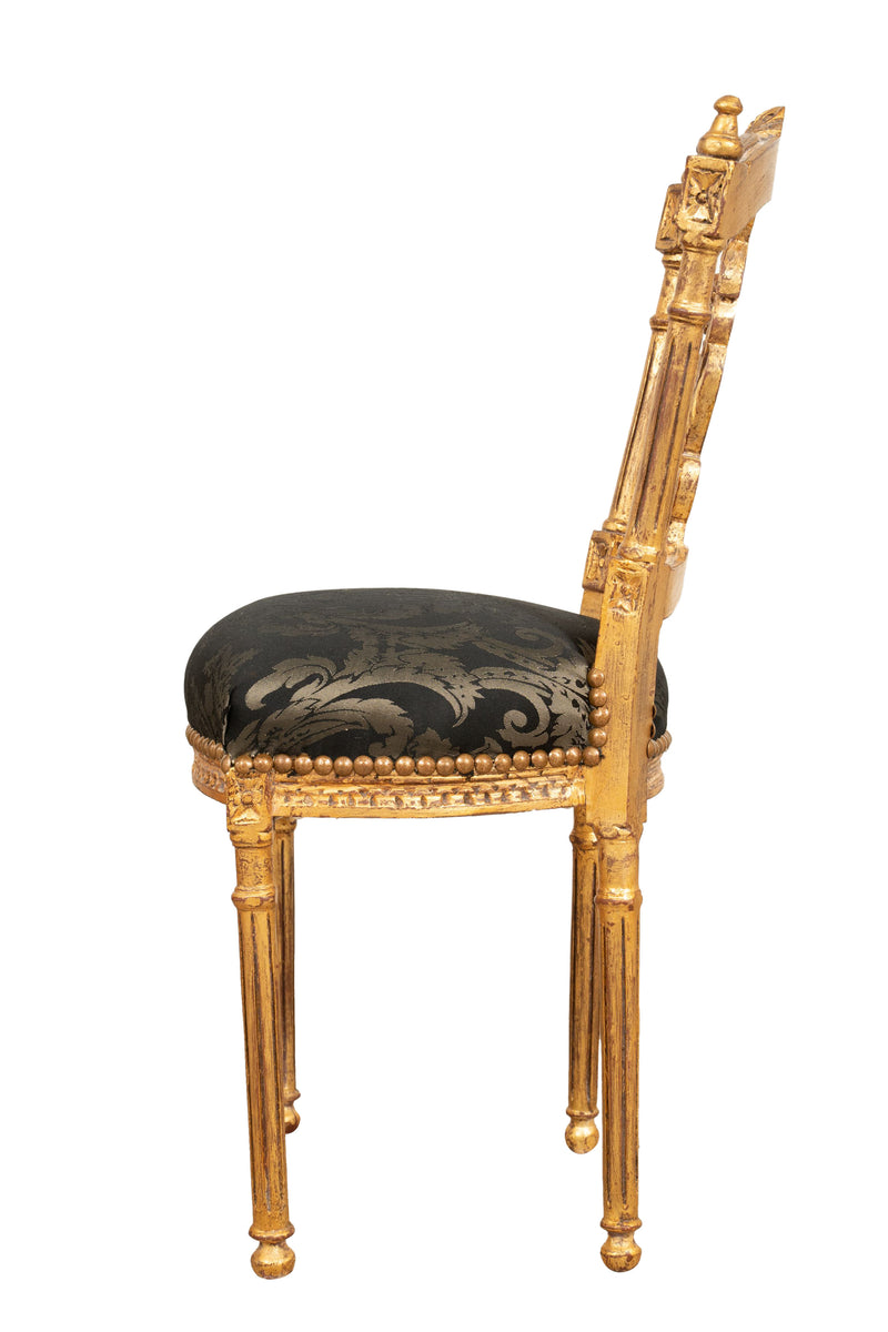 Biscottini Sedia poltrona stile francese Luigi XVI in legno massello di faggio poltroncina