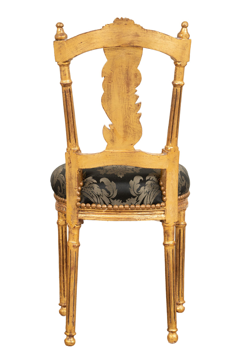 Biscottini Sedia poltrona stile francese Luigi XVI in legno massello di faggio poltroncina