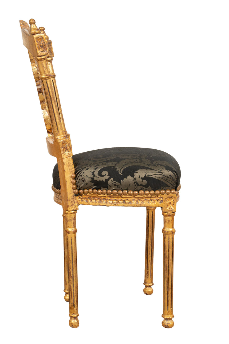 Biscottini Sedia poltrona stile francese Luigi XVI in legno massello di faggio poltroncina