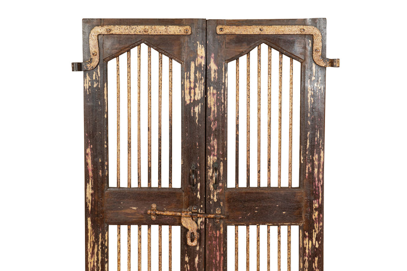 Biscottini Porta portone in legno massello e ferro da interno o da esterno vecchia e antica medievale