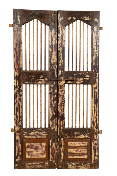 Biscottini Porta portone in legno massello e ferro da interno o da esterno vecchia e antica medievale