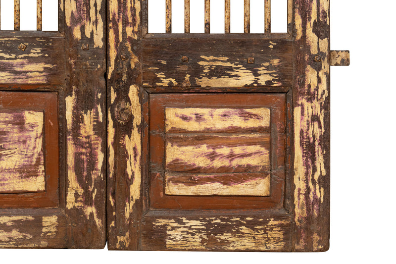 Biscottini Porta portone in legno massello e ferro da interno o da esterno vecchia e antica medievale