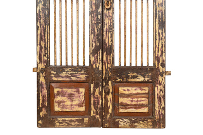 Biscottini Porta portone in legno massello e ferro da interno o da esterno vecchia e antica medievale