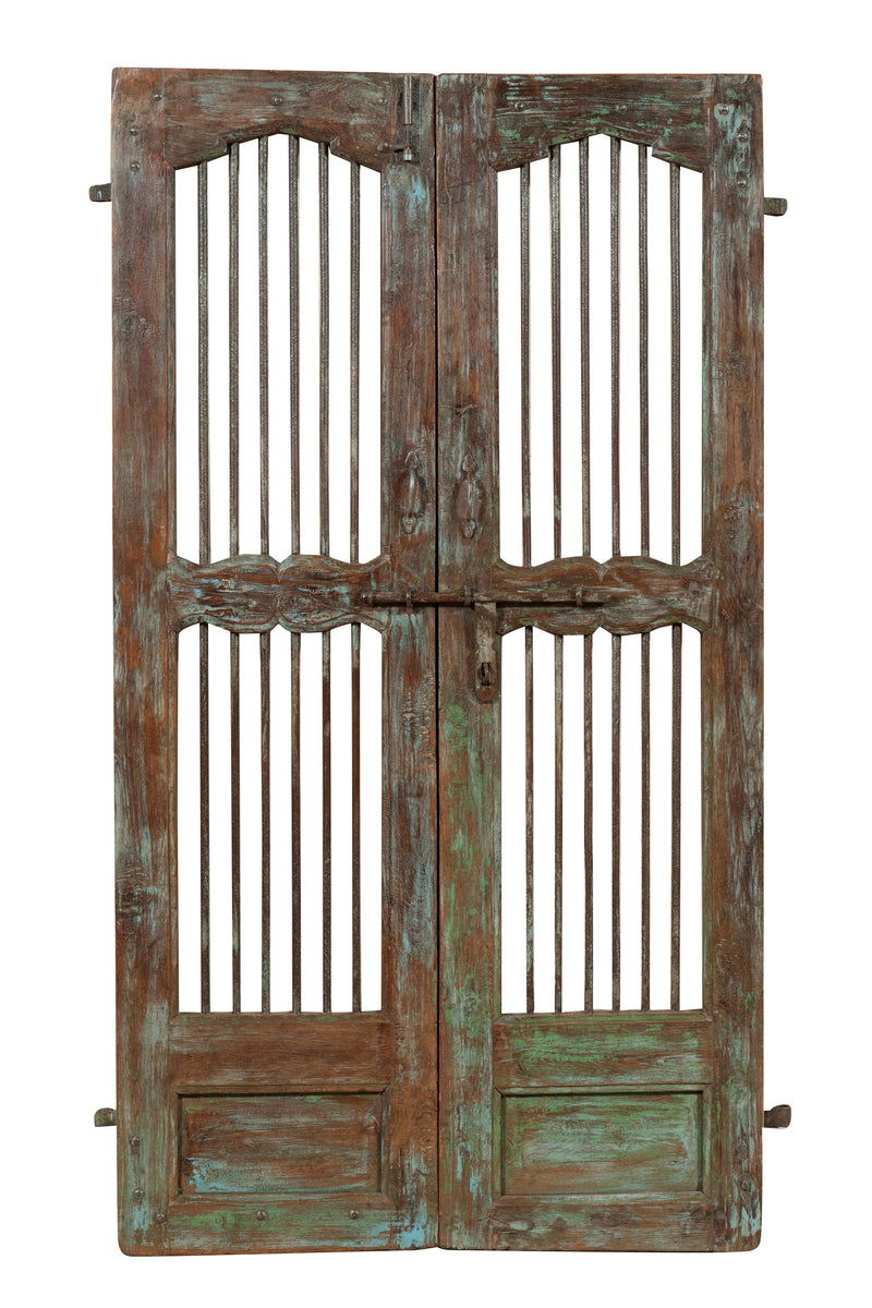 Biscottini Porta portone in legno massello e ferro da interno o da esterno vecchia e antica medievale