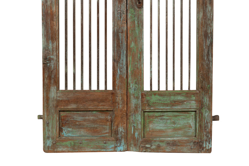 Biscottini Porta portone in legno massello e ferro da interno o da esterno vecchia e antica medievale