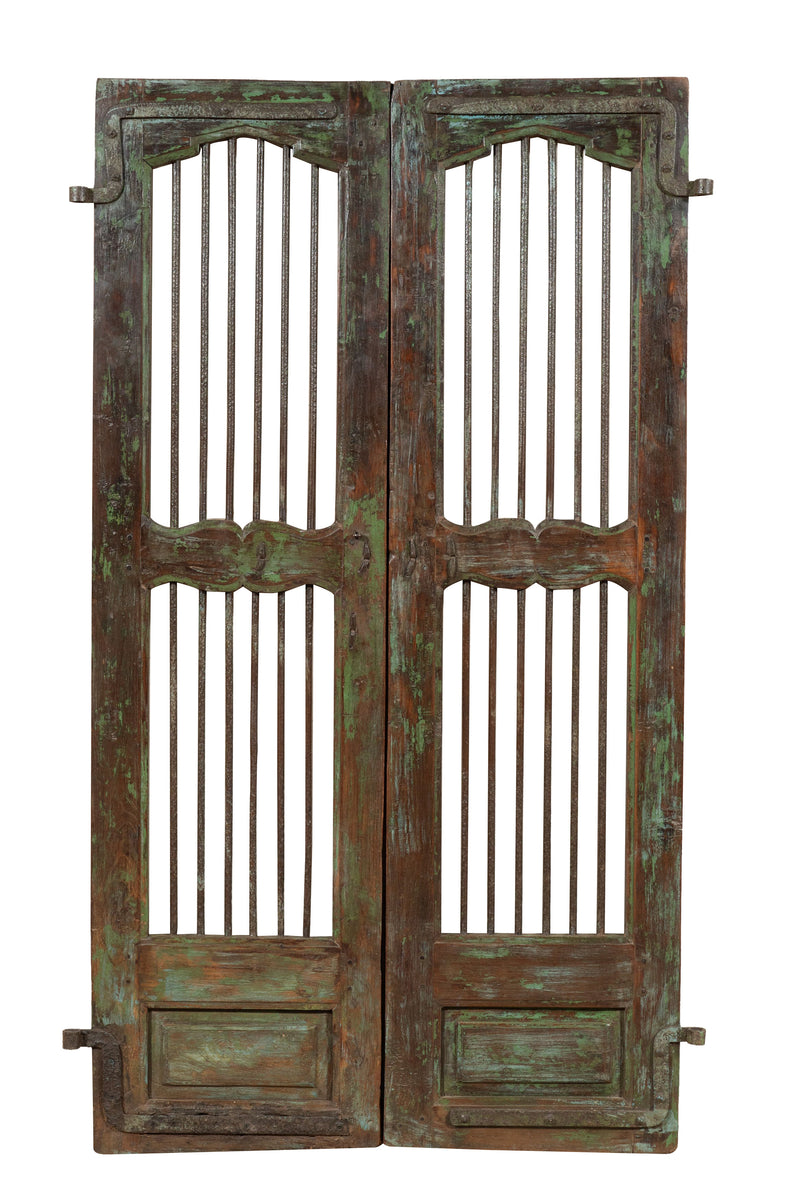 Biscottini Porta portone in legno massello e ferro da interno o da esterno vecchia e antica medievale