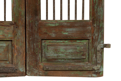 Biscottini Porta portone in legno massello e ferro da interno o da esterno vecchia e antica medievale