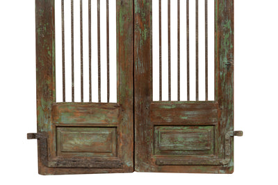 Biscottini Porta portone in legno massello e ferro da interno o da esterno vecchia e antica medievale