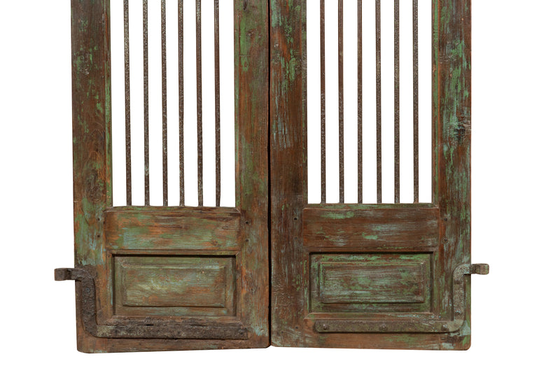 Biscottini Porta portone in legno massello e ferro da interno o da esterno vecchia e antica medievale