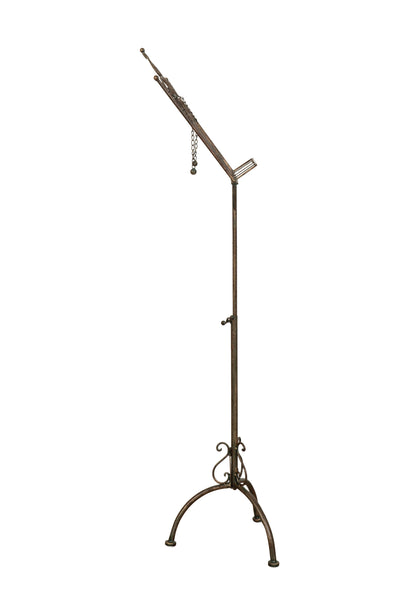 Biscottini Leggio da terra in ferro battuto pieno finitura ruggine anticata L46xPR32xH139 cm