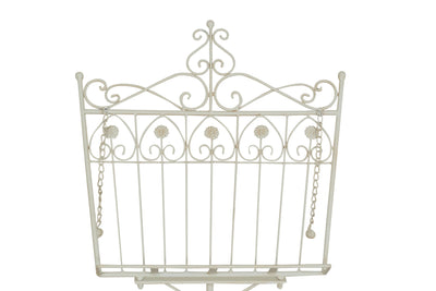 Biscottini Leggio da terra in ferro battuto pieno finitura bianca anticata L46xPR32xH139 cm