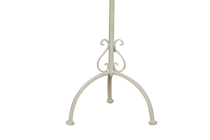 Biscottini Leggio da terra in ferro battuto pieno finitura bianca anticata L46xPR32xH139 cm