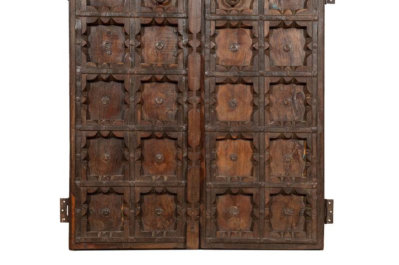 Biscottini Porta portone in legno massello e ferro da interno o da esterno vecchia e antica medievale scorrevole