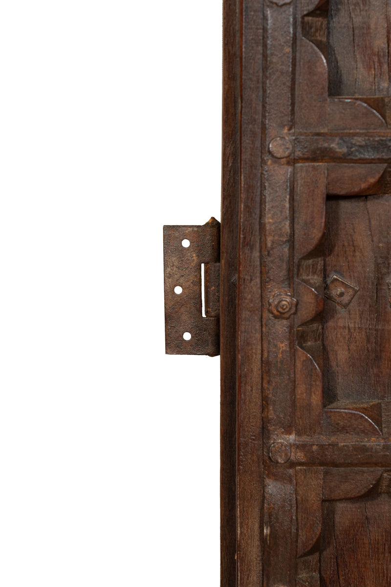 Biscottini Porta portone in legno massello e ferro da interno o da esterno vecchia e antica medievale scorrevole