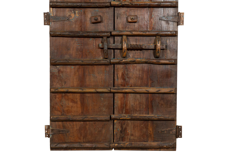 Biscottini Porta portone in legno massello e ferro da interno o da esterno vecchia e antica medievale scorrevole
