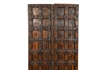 Biscottini Porta portone in legno massello e ferro da interno o da esterno vecchia e antica medievale scorrevole