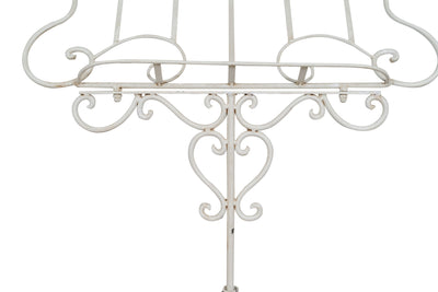 Biscottini Leggio da terra in ferro battuto pieno finitura bianca anticata L85xPR50xH140 cm