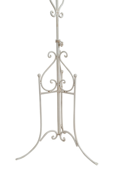 Biscottini Leggio da terra in ferro battuto pieno finitura bianca anticata L85xPR50xH140 cm