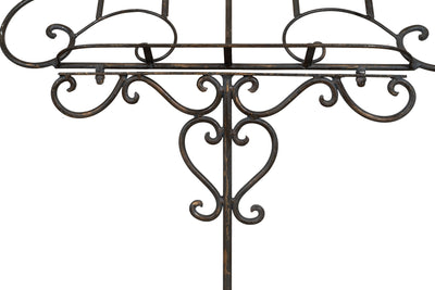 Biscottini Leggio da terra in ferro battuto pieno finitura anticata L85xPR50xH140 cm