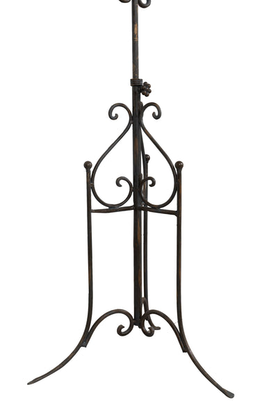 Biscottini Leggio da terra in ferro battuto pieno finitura anticata L85xPR50xH140 cm