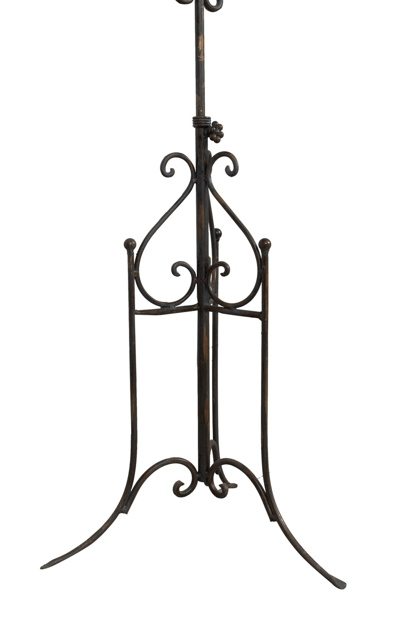 Biscottini Leggio da terra in ferro battuto pieno finitura anticata L85xPR50xH140 cm