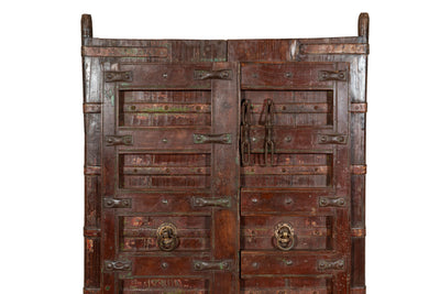 Biscottini Porta portone in legno massello e ferro da interno o da esterno vecchia e antica medievale scorrevole