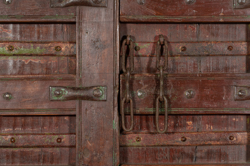 Biscottini Porta portone in legno massello e ferro da interno o da esterno vecchia e antica medievale scorrevole
