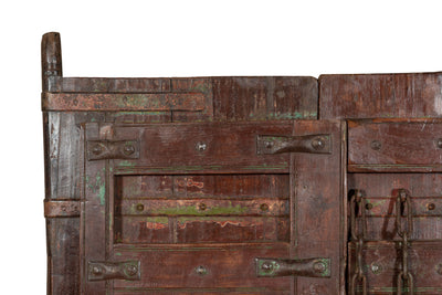 Biscottini Porta portone in legno massello e ferro da interno o da esterno vecchia e antica medievale scorrevole